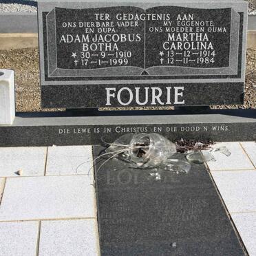 FOURIE Adam Jacobus Botha 1910-1999 &amp; Martha Carolina 1914-1984