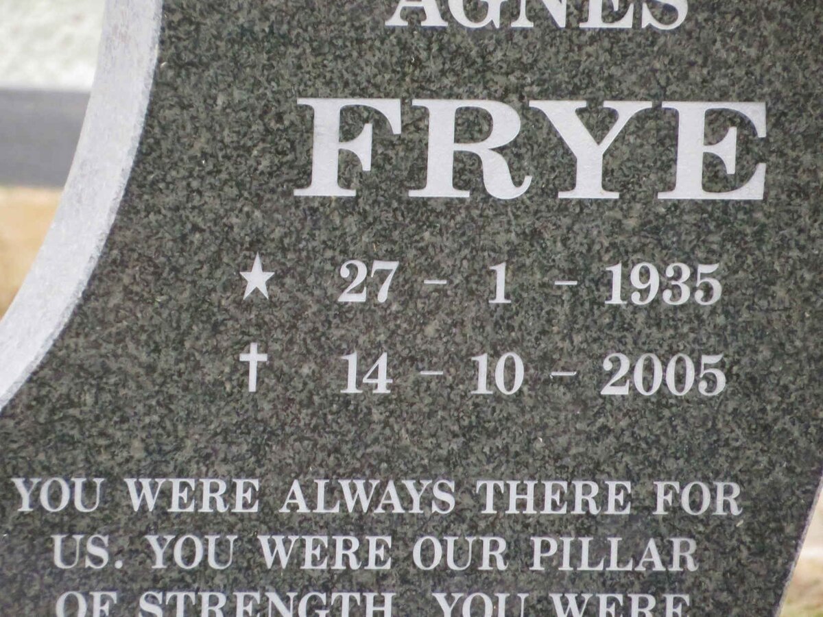 FRYE Agnes 1935-2005