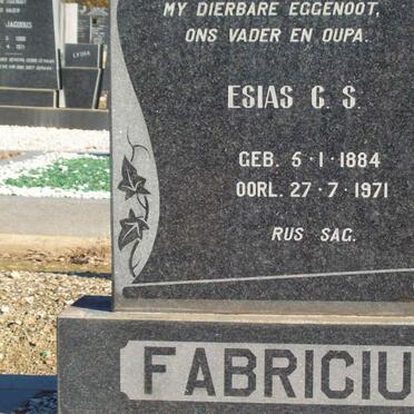 FABRICIUS Esias C.S. 1884-1974