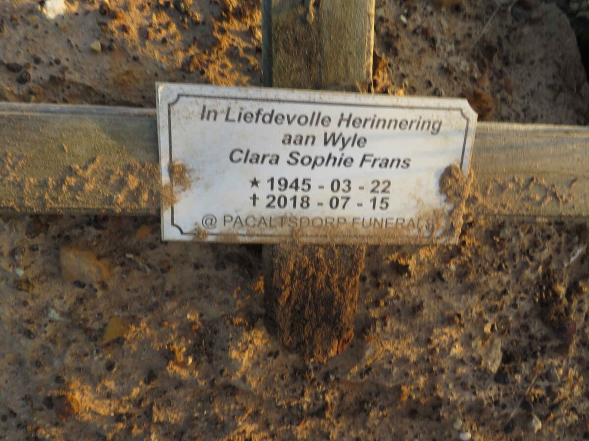 FRANS Clara Sophie 1945-2018 