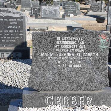 GERBER Maria Susanna Elizabeth voorheen POZYN nee KRAUSE 1911-1993