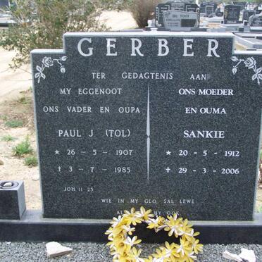 GERBER Paul J. 1907-1985 &amp; Sankie 1912-2006