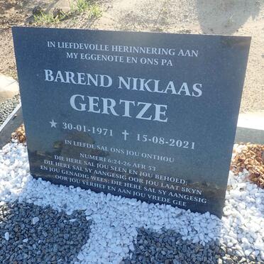 GERTZE Barend Niklaas 1971-2021