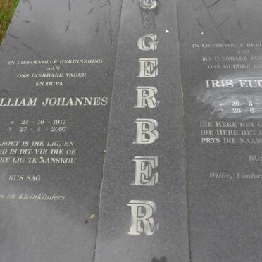 GERBER William Johannes 1917-2007 &amp; Iris Eugene 1922-1998