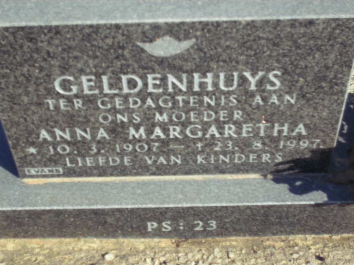 GELDENHUYS Anna Margaretha 1907-1990