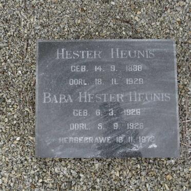 HEUNIS Hester 1888-1929 :: HEUNIS Hester 1926-1926