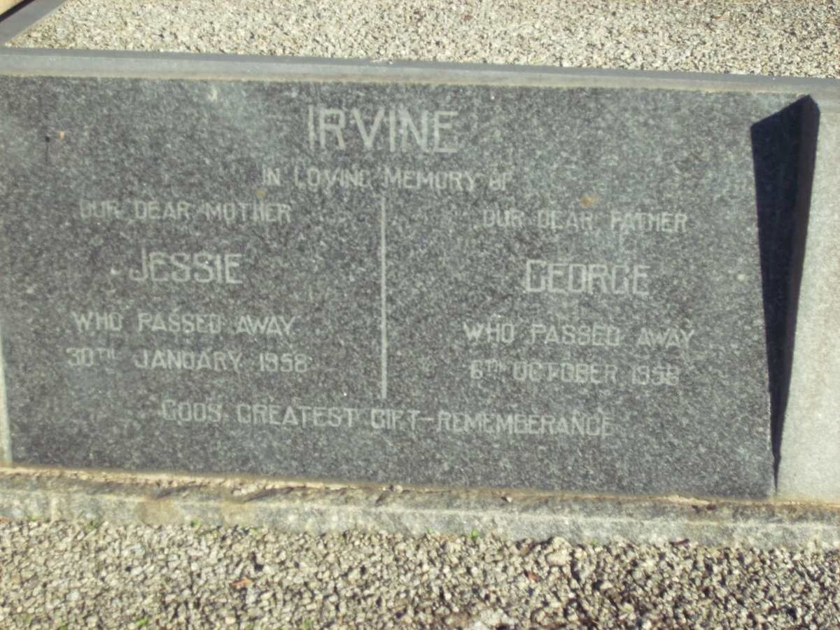 IRVINE George -1956 &amp; Jessie -1958