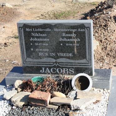 JACOBS Niklaas Johannes 1930-2000 &amp; Rosaly Johannah 1932-
