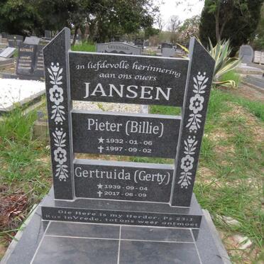 JANSEN Pieter 1932-1997 &amp; Gertruida 1939-2017