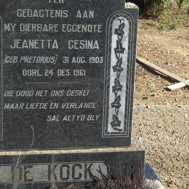 KOCK Jeanetta Gesina, de nee PRETORIUS 1903-1961