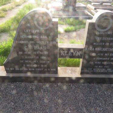 KLEYN C.J. 1908-1978 &amp; Maria Margaretha MINNIE 1915-1987