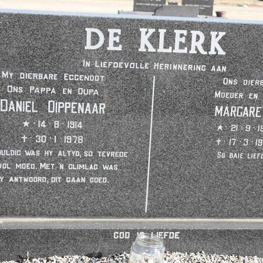 KLERK Daniel Dippenaar, De 1914-1978 &amp; Margaretha 1924-1989
