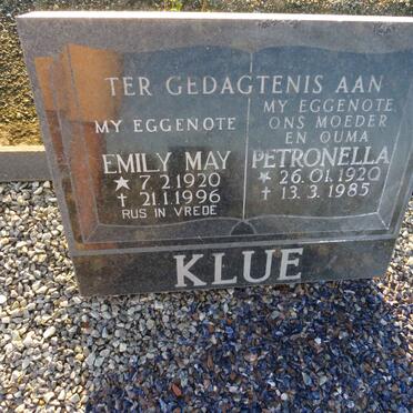 KLUE Petronella 1920-1985 :: KLUE Emily May 1920-1996