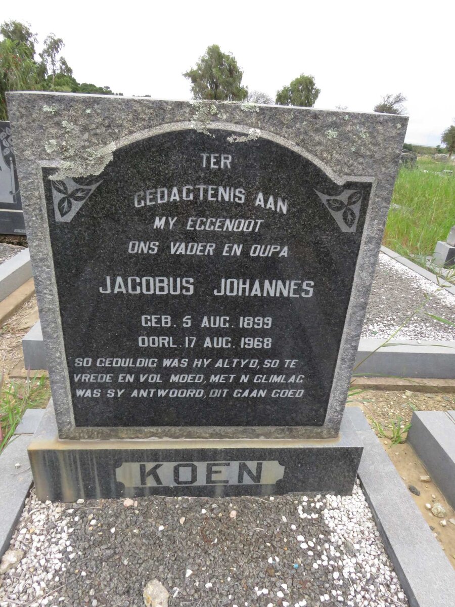 KOEN Jacobus Johannes 1899-1968