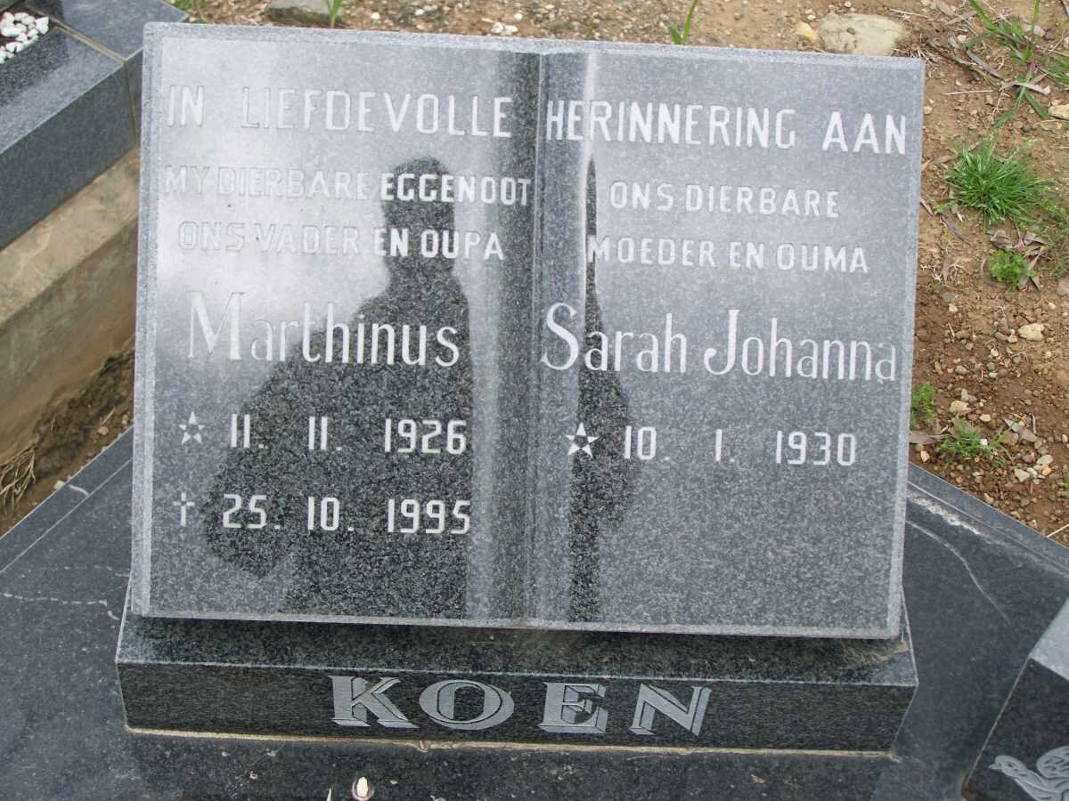 KOEN Marthinus 1926-1995 &amp; Sarah Johanna 1930-