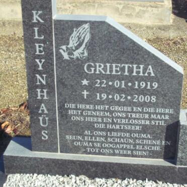 KLEYNHAUS Grietha 1919-2008