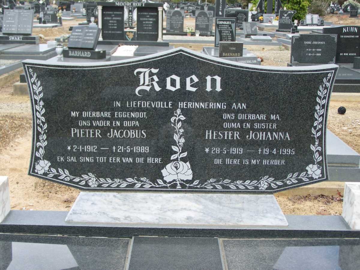 KOEN Pieter Jacobus 1912-1989 &amp; Hester Johanna 1919-1996