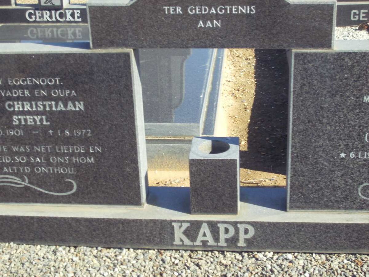 KAPP Christiaan Steyl 1901-1972 &amp; Sarah BARNARD 1907-1990