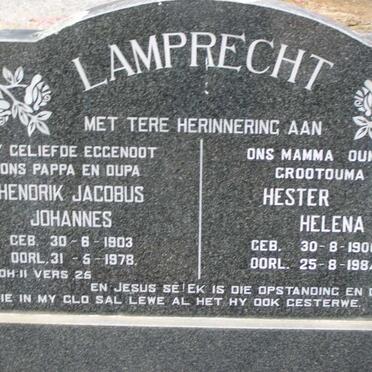 LAMPRECHT Hendrik Jacobus Johannes 1903-1978 &amp; Hester Helene 1906-1984