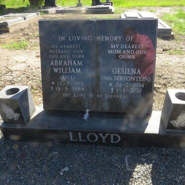 LLOYD Abraham William 1915-1984 & Gesiena SERFONTEIN 1934-2020
