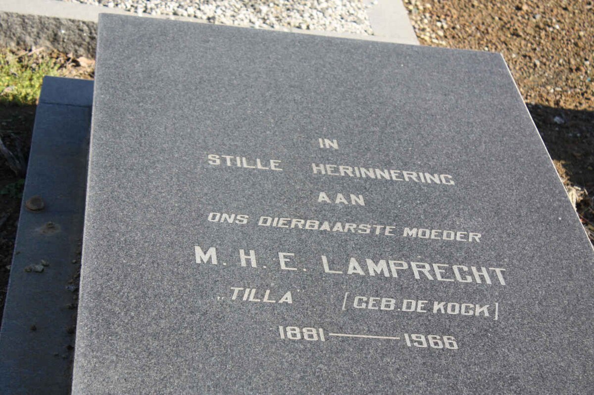 LAMPRECHT M.H.E. nee de KOCK 1881-1966