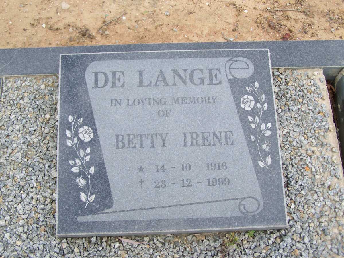 LANGE Betty Irene, de 1916-1999
