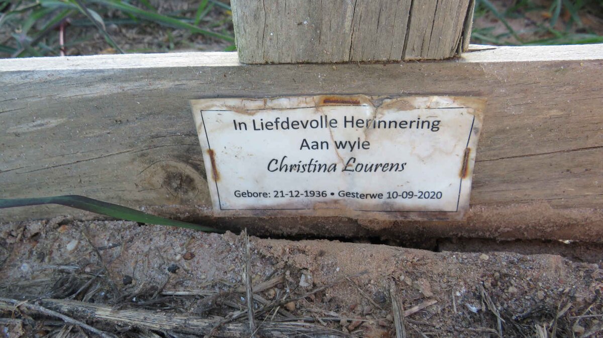 LOURENS Christina 1936-2020