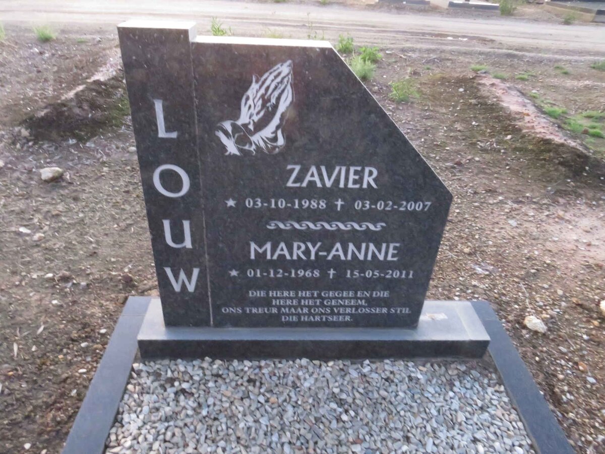 LOUW Zavier 1988-2007 & Mary-Anne 1968-2011