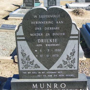 MUNRO Driekie nee WAGENAAR 1932-1973
