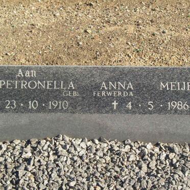 MEIJERS Petronella Anna nee FERWERDA 1910-1986