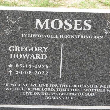 MOSES Gregory Howard 1976-2022