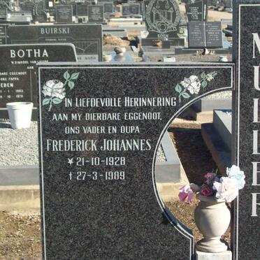 MULLER Frederick Johannes 1928-1989