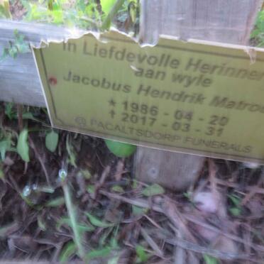 MATROOS Jacobus Hendrik 1986-2017