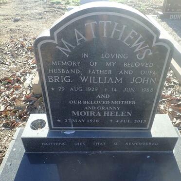 MATTHEWS William John 1929-1988 & Moira Helen 1928-2013