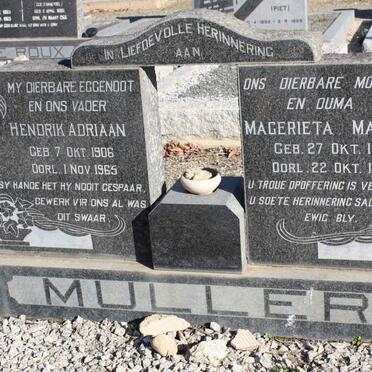 MULLER Hendrik Adriaan 1906-1965 &amp; Magerieta Maria 1912-1972