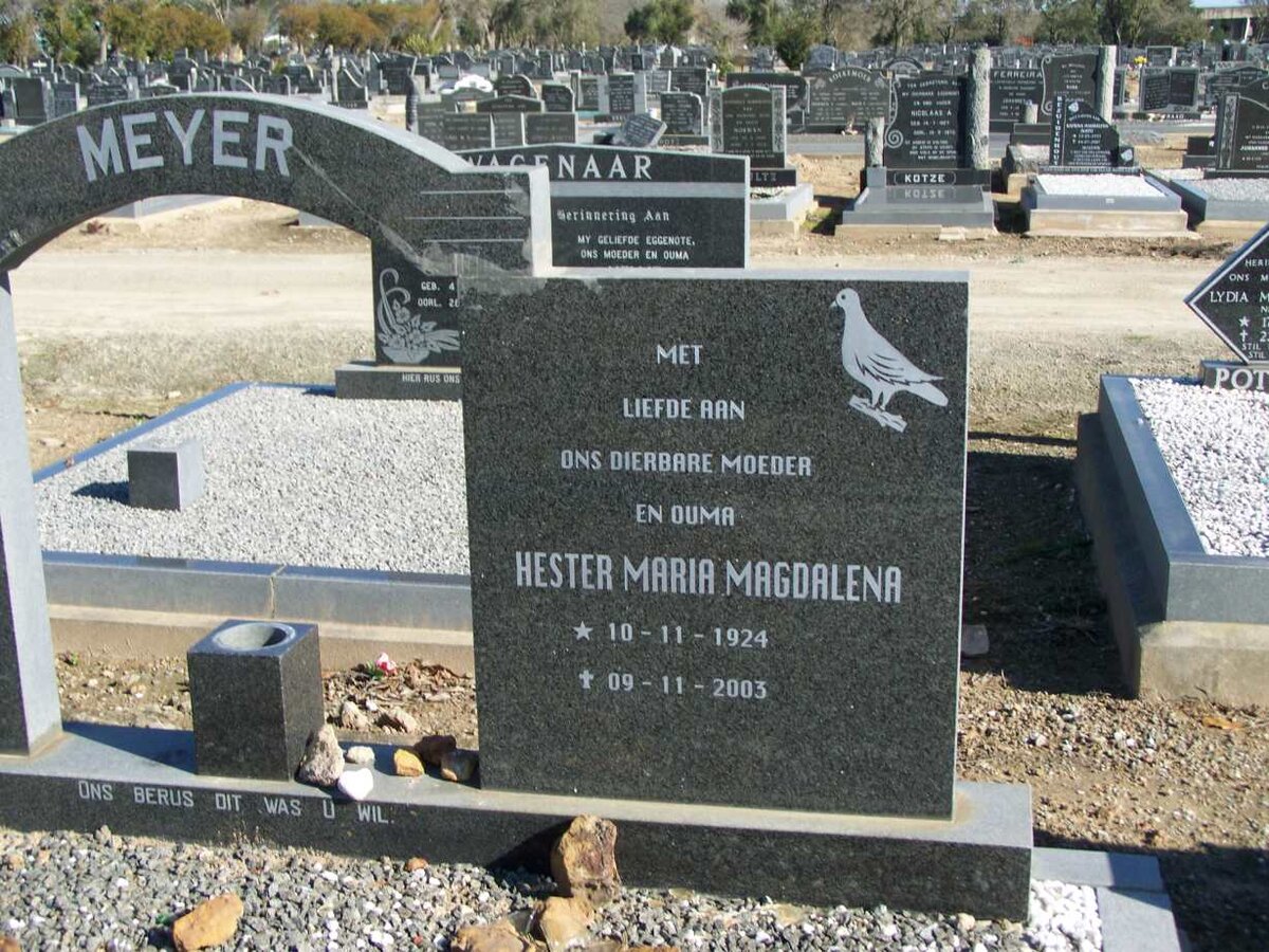 MEYER Nicolaas Jacobus 1912-1977 &amp; Hester Maria Magdalena 1924-2003