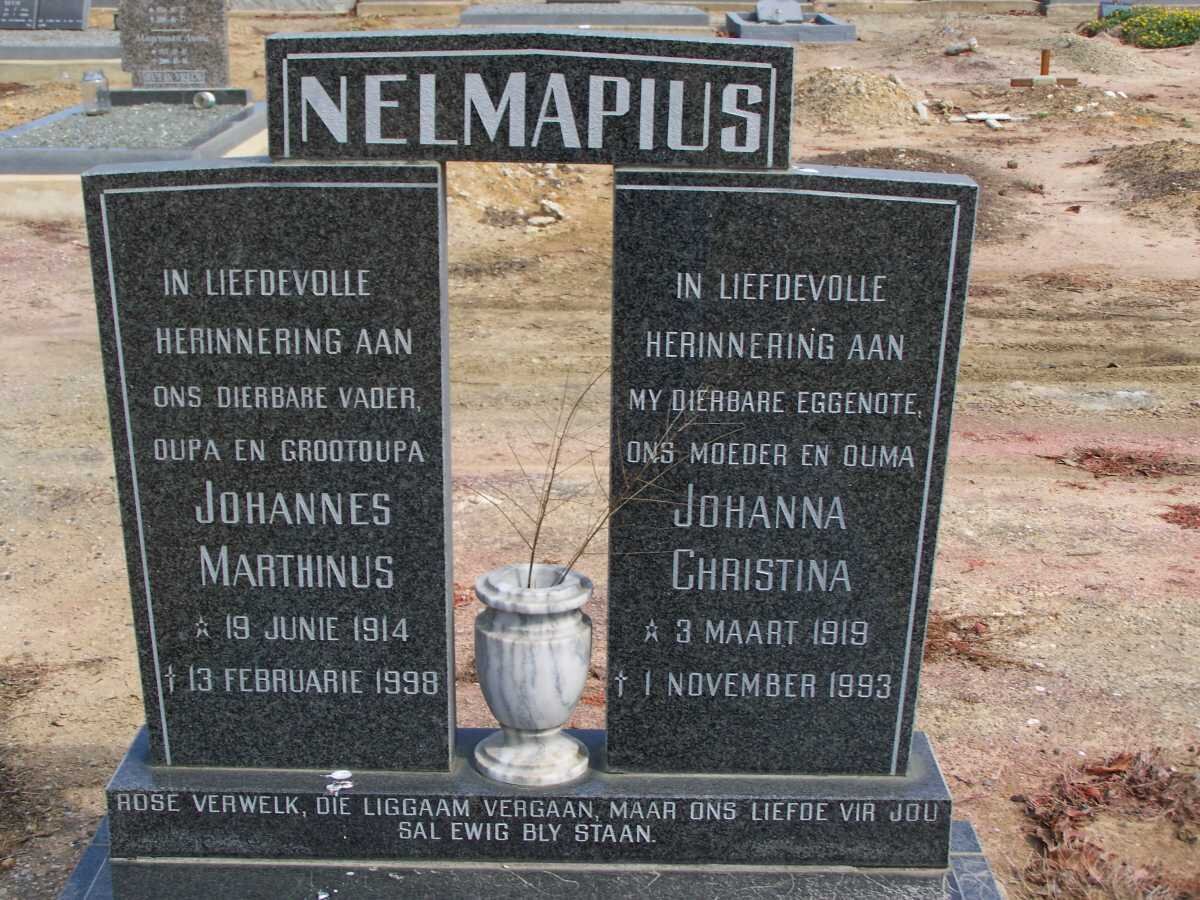 NELMAPIUS Johannes Marthinus 1914-1998 &amp; Johanna Christina 1919-1993