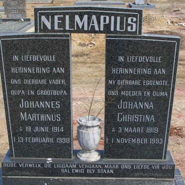 NELMAPIUS Johannes Marthinus 1914-1998 &amp; Johanna Christina 1919-1993