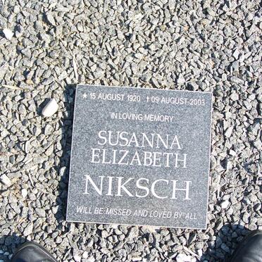 NIKSCH Susanna Elizabeth 1920-2003