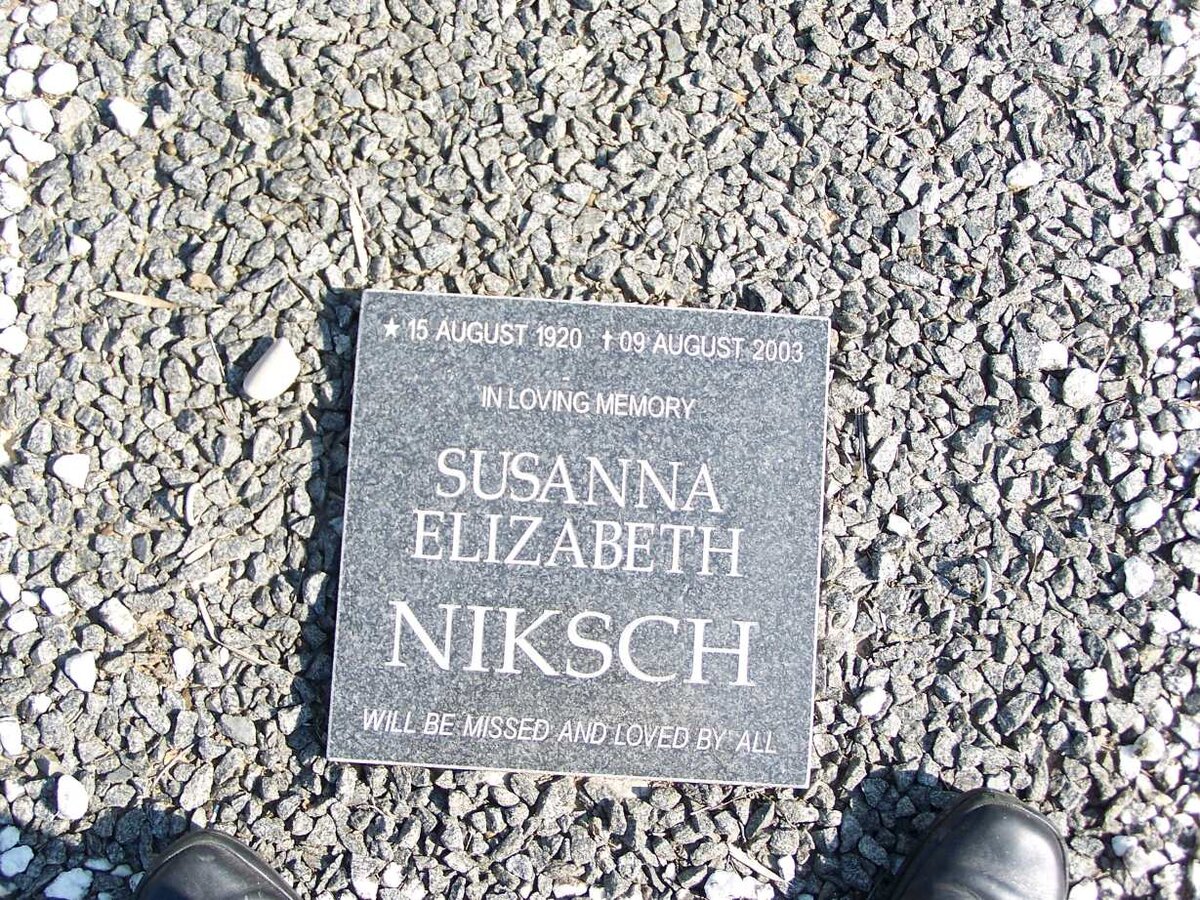 NIKSCH Susanna Elizabeth 1920-2003