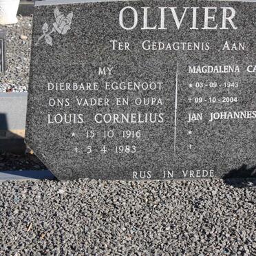 OLIVIER Louis Cornelius 1916-1983 &amp; Magdalena Catharina 1943-2004 :: OLIVIER Jan Johannes ?