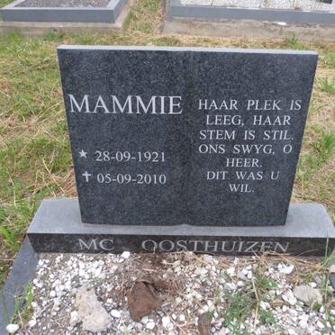 OOSTHUIZEN M.C. 1921-2010