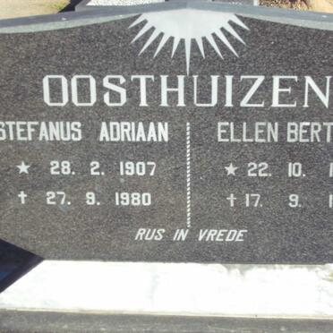 OOSTHUIZEN Stefanus Adriaan 1907-1980 &amp; Ellen Bertram 1909-1983