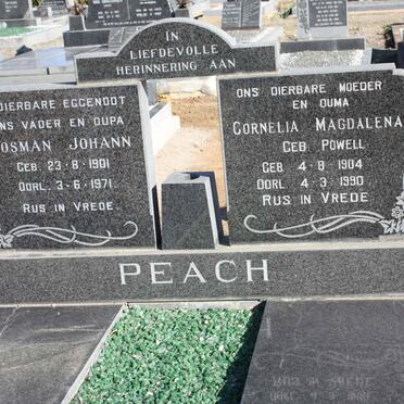 PEACH Bosman Johann 1901-1971 &amp; Cornelia Magdalena POWELL 1904-1990