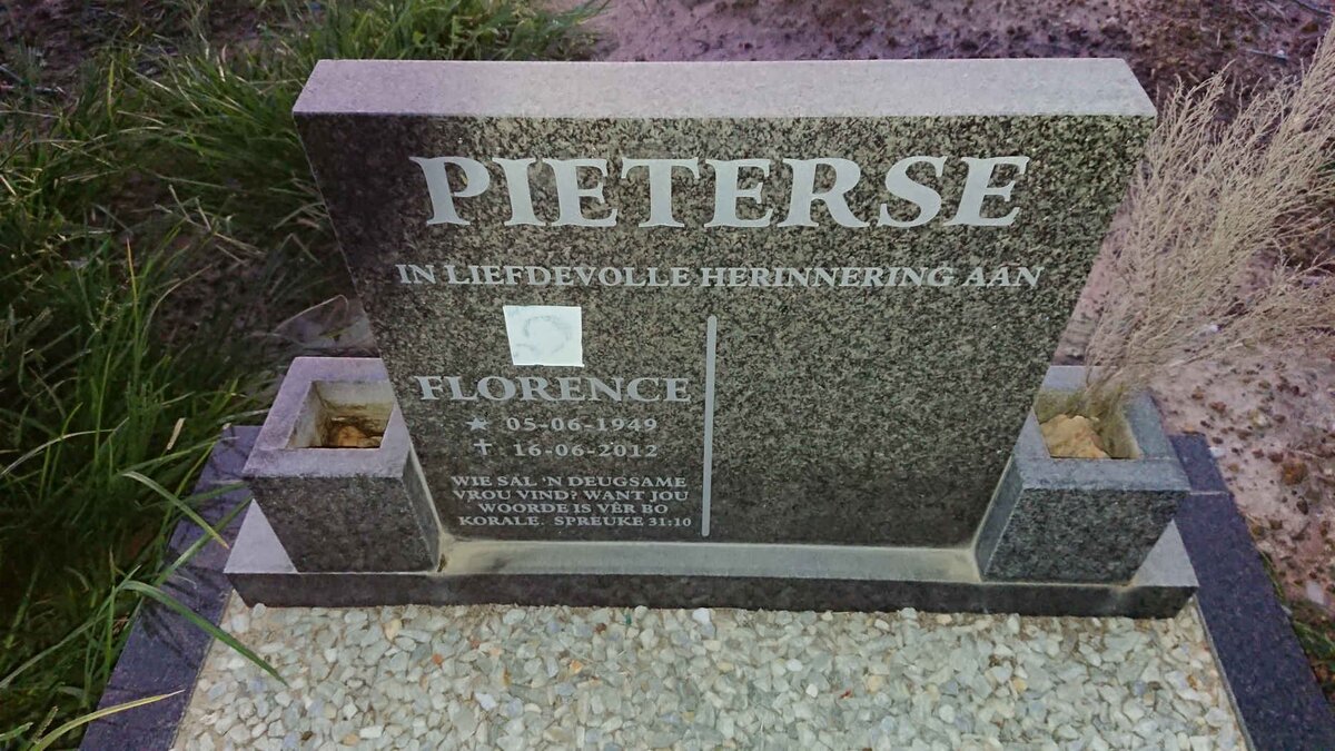 PIETERSE Florence 1949-2012