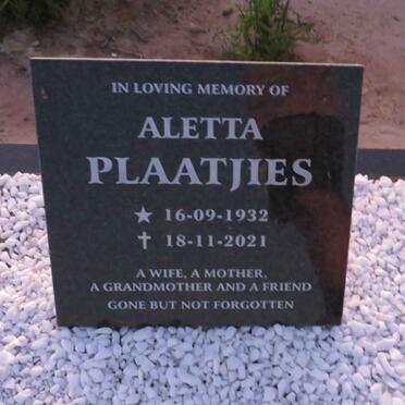 PLAATJIES Aletta 1932-2021