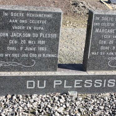 PLESSIS John Jackson, du 1881-1965 &amp; Margaretha Alletha VAN GREUNEN 1898-1961