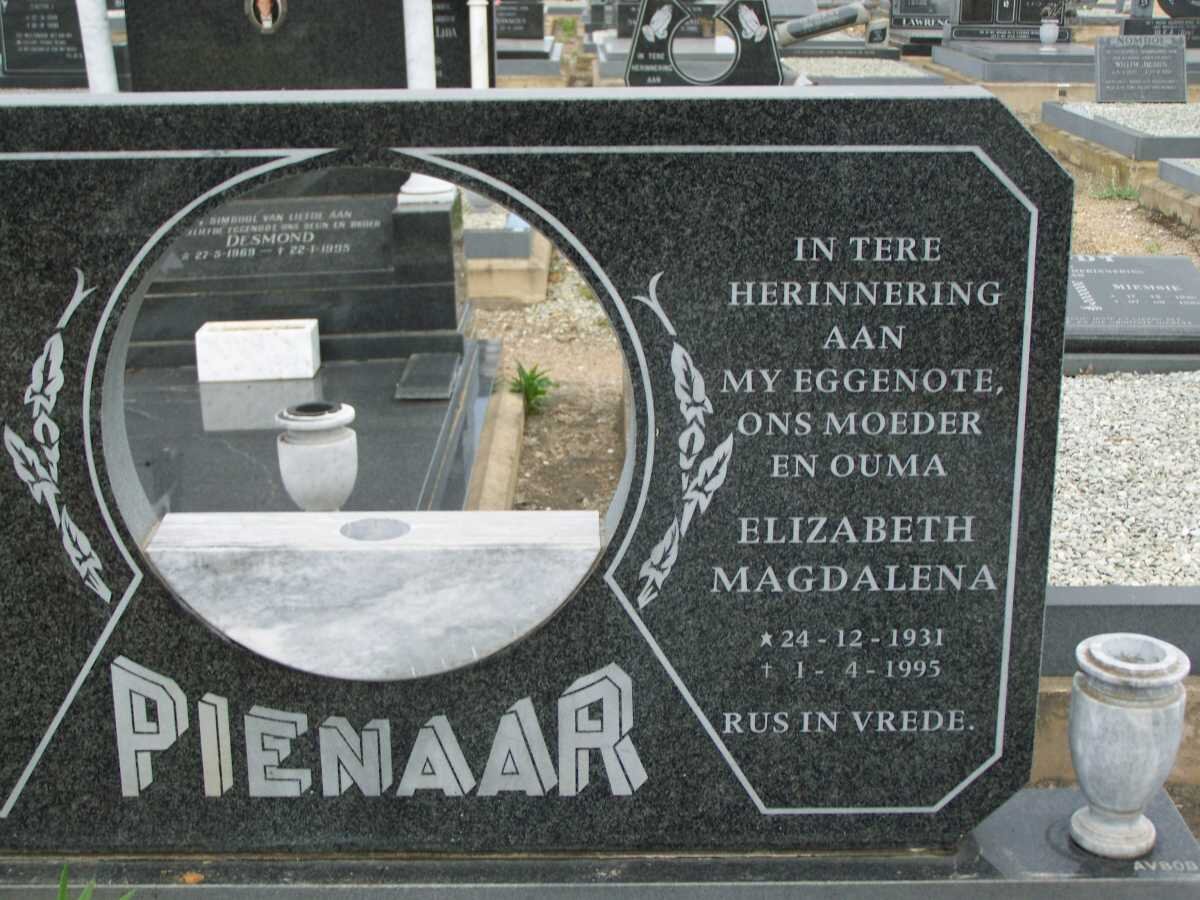 PIENAAR Elizabeth Magdalena 1931-1995
