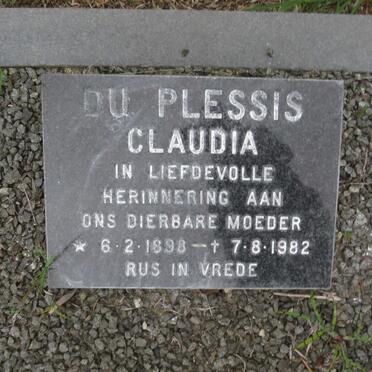 PLESSIS Claudia, du 1898-1982