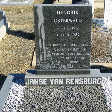RENSBURG Hendrik Österwald, Janse Van 1912-1982